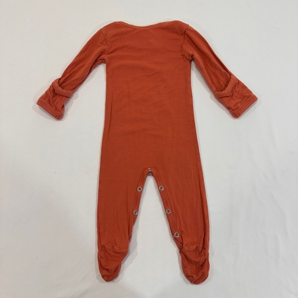 Kate Quinn Bamboo Viscose Footed Sleeper Set Kids 3-6M Yellow Orange Snaps - Picture 2 of 6